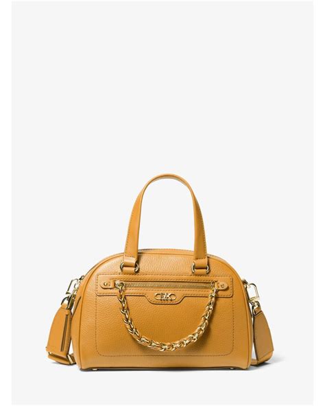 michael kors bowling satchel weight|Williamsburg Small Pebbled Leather Satchel .